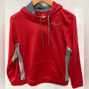 Nike Men's Red and Gray dri fit thermal pullover size S